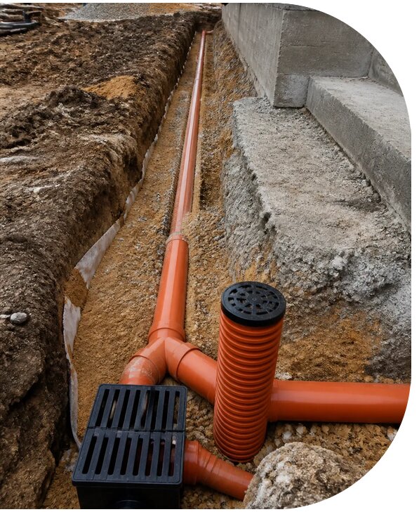 Устройство ливневой канализации на участке в Устях-Илимске